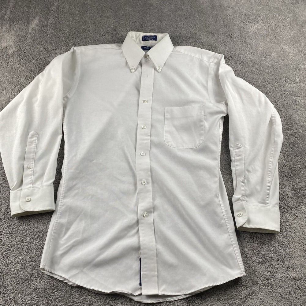 Stafford Wrinkle Free Oxford Mens 15 / 32 White‎ Athletic Fit